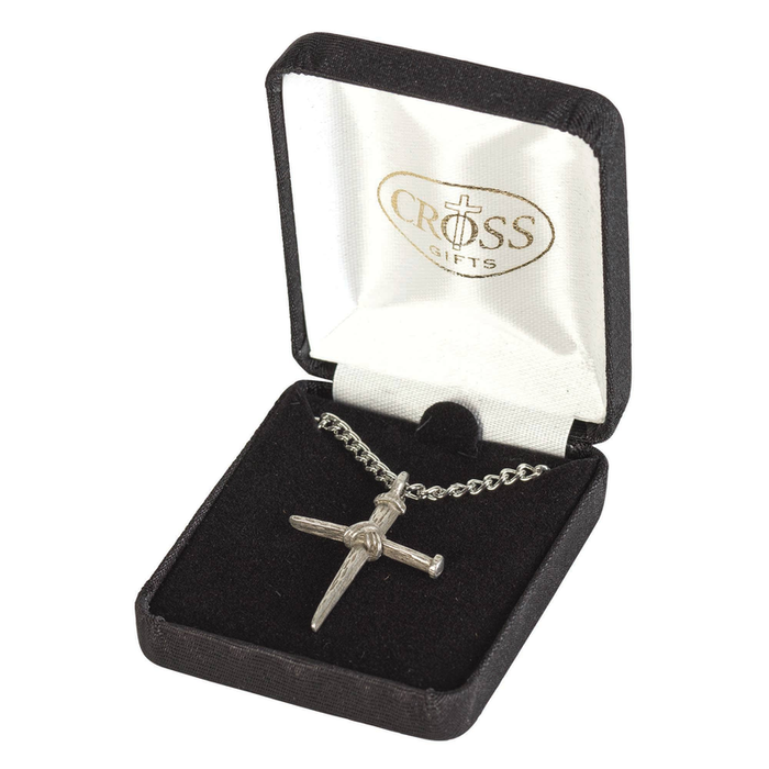 Pewter Double Nail Cross 21" Chain