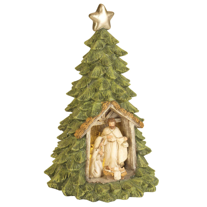 1 Piece Led Holy Family In Tree