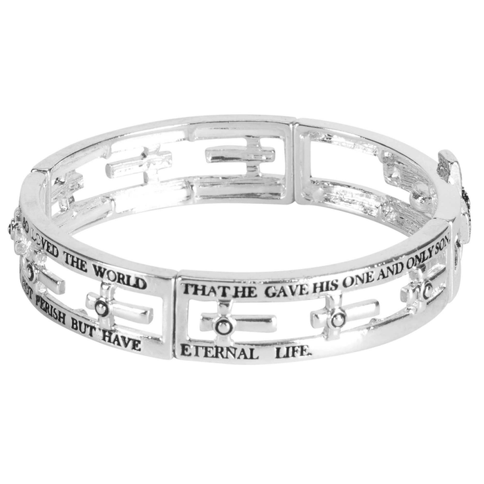 Stretch Bracelet John 3:16 Cross