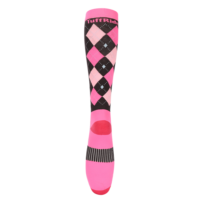 Tuffrider Neon Ventilated Argyle Socks