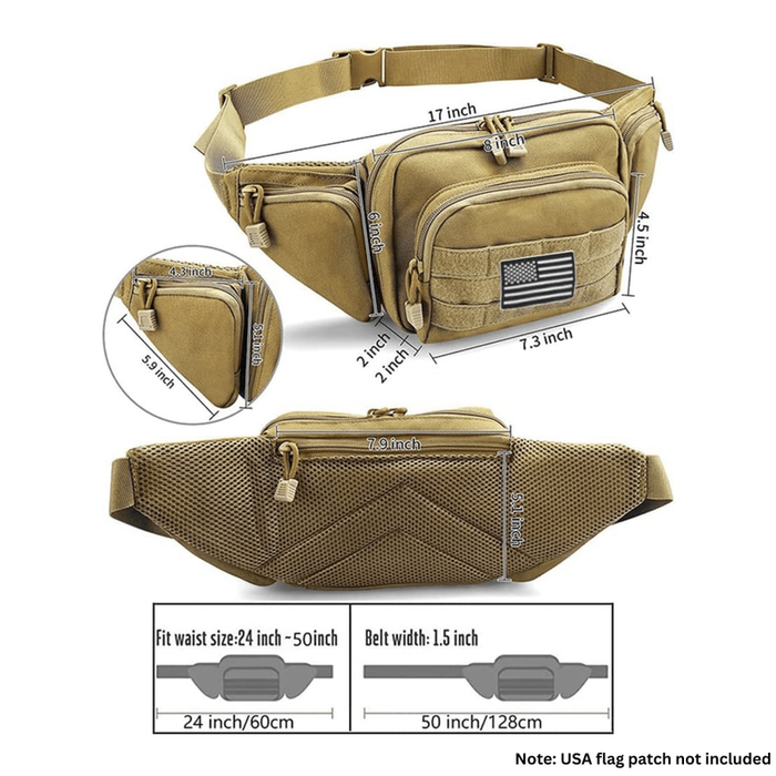 Tactical Military Waist Bag & Molle Edc Pouch For Outdoor Activities