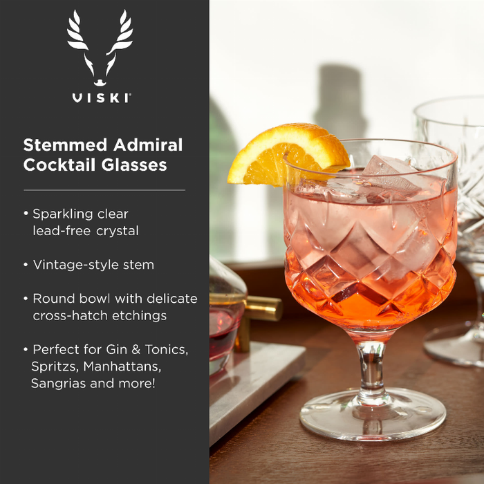 Stemmed Admiral Cocktail Glasses By Viski