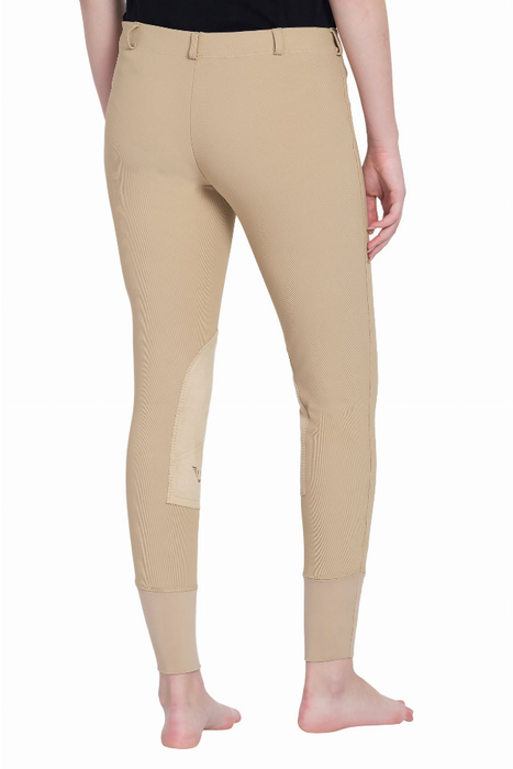 Tuffrider Ladies Ribb Lowrise Pull-on Knee Patch Breeches