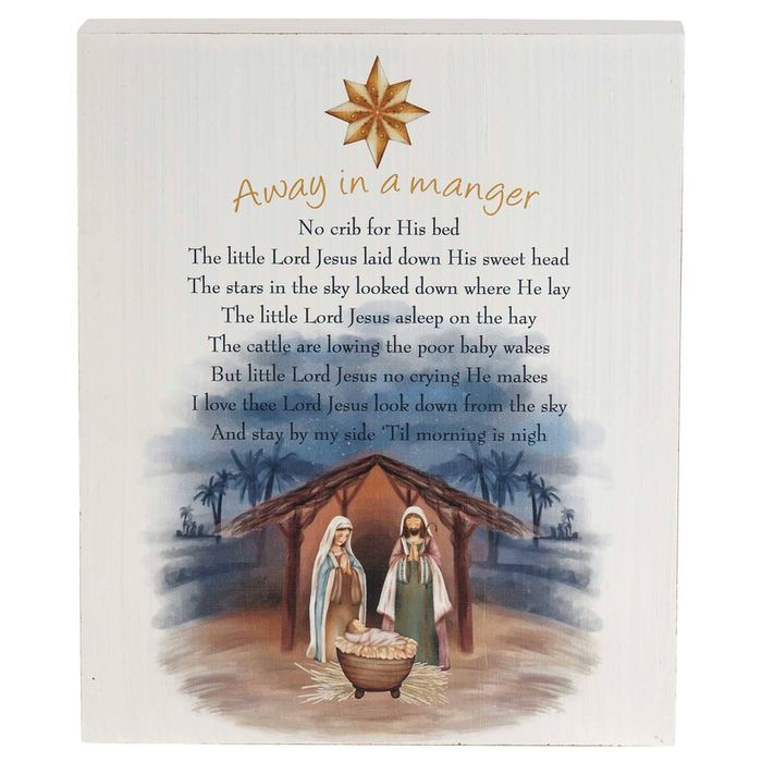 Wall/tabletop Plaque Away In A Manger