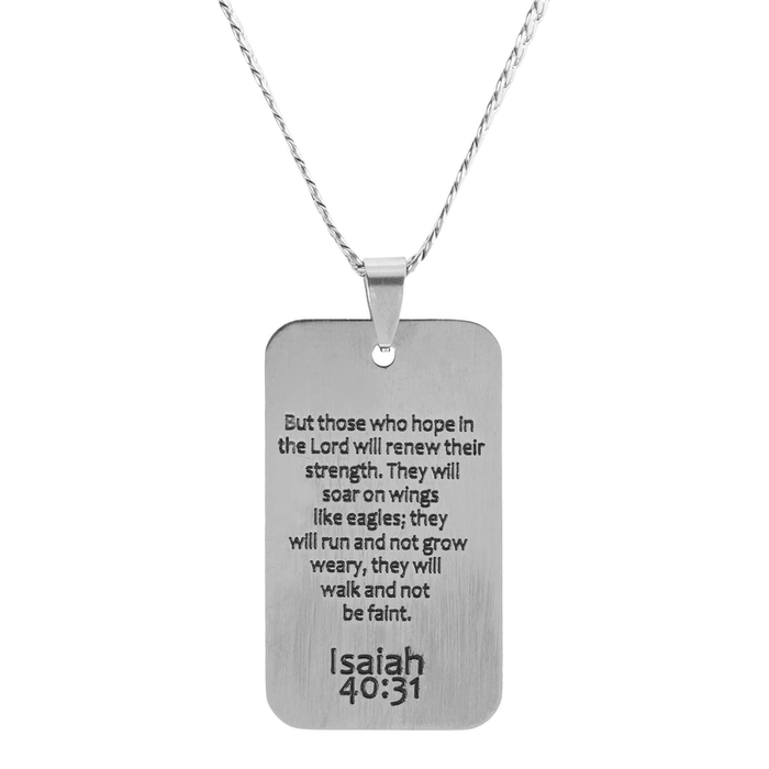 Necklace Dogtag Isaiah 40:31 Eagle