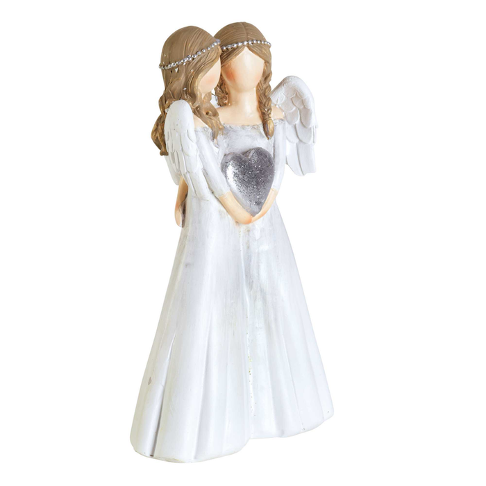 Angel Pair Silver 1-piece 6in