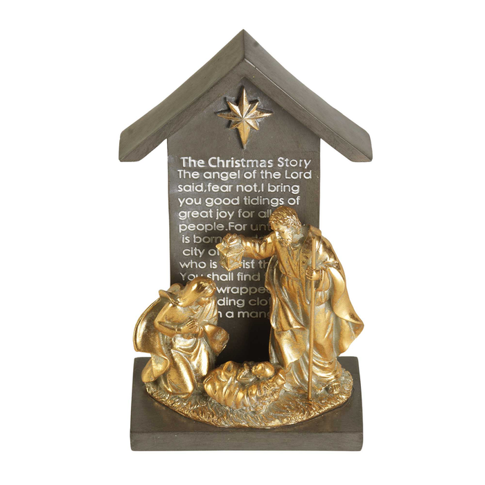 1-piece Holy Family In Creche 9.75in