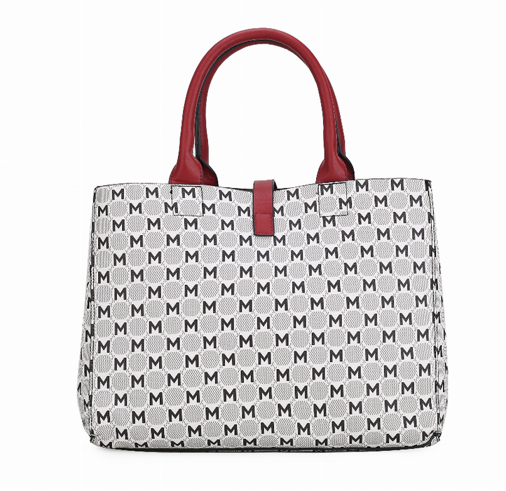 Yuliana Circular M Emblem Print Satchel Bag With Wallet - 2 Pieces